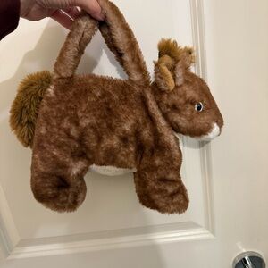 Plushies huggable plush squirrel purse tote stuffed animal 12” holiday gift